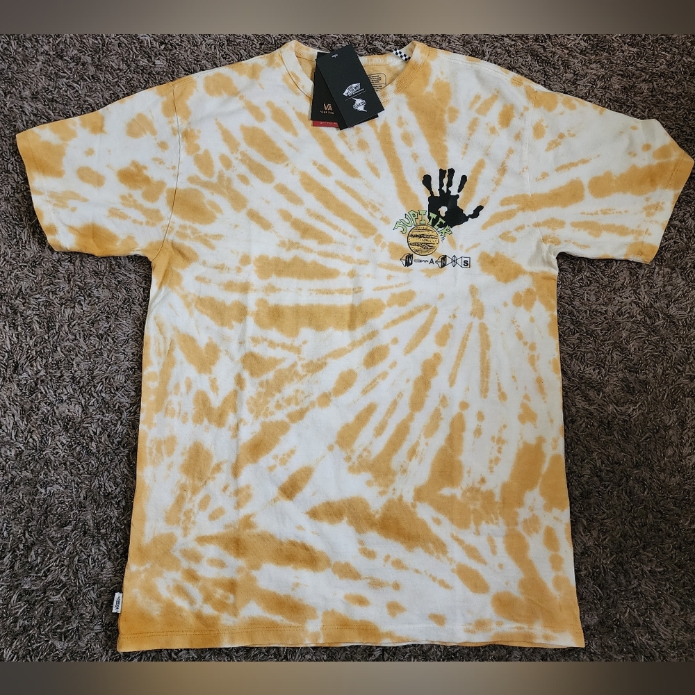 NWT Vans Zion Wright Yellow Tie Dye SS Cotton Shirt M